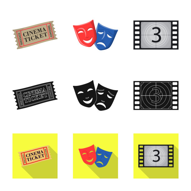 孤立的对象电视和拍摄图标图片下载