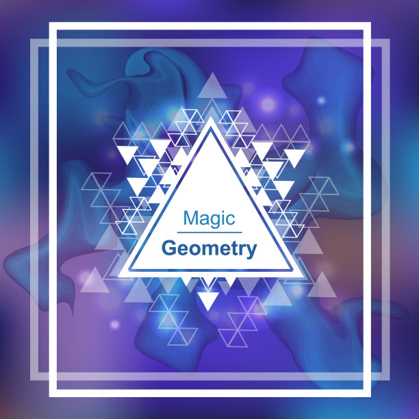魔法几何背景与三角形图片下载
