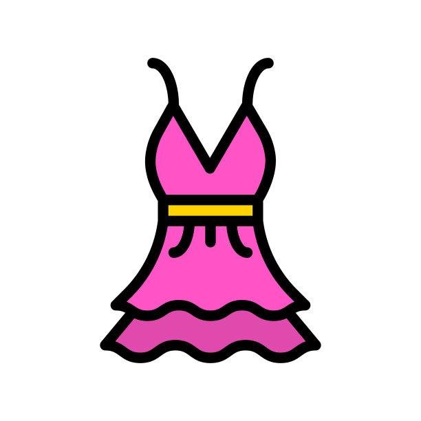 女装填充款式可编辑轮廓图标图片下载