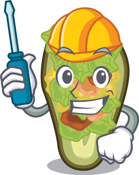 吉祥物形状的汽车填充牛油果图片下载