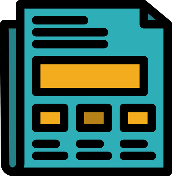 报告纸表演示平面彩色图标图片下载