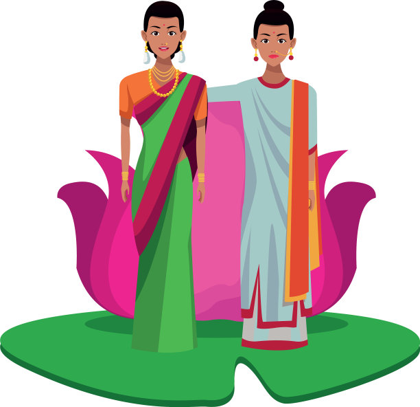 印度女性卡通形象的化身图片下载