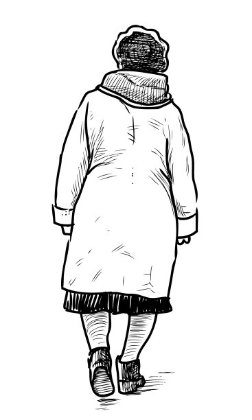 一位上了年纪的女镇长走在街上图片下载