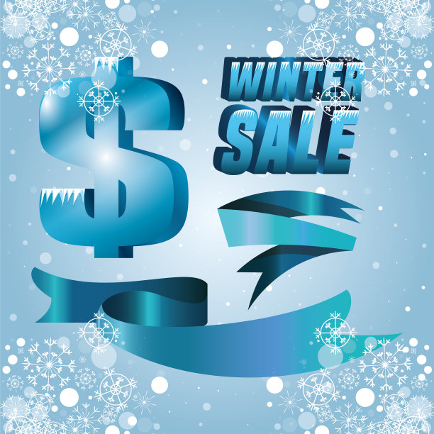 贴上雪花和圣诞特卖的标签图片下载