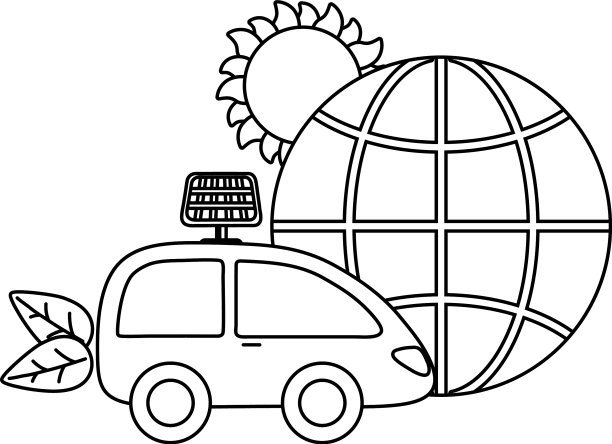 环保汽车和拯救地球的设计图片下载