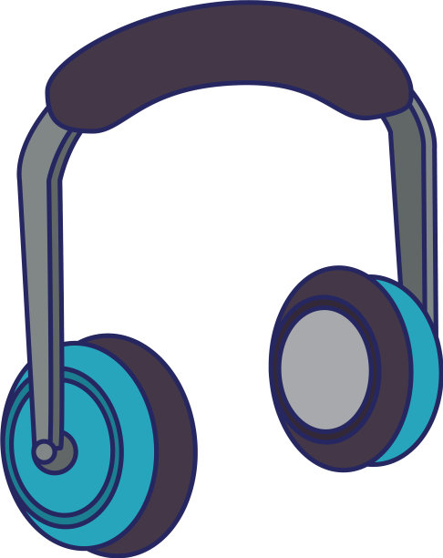 音乐耳机技术设备隔离蓝色图片下载