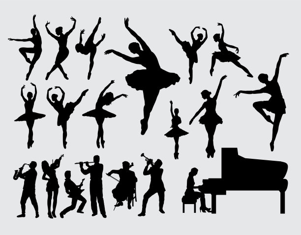 音乐舞蹈剪影图片下载