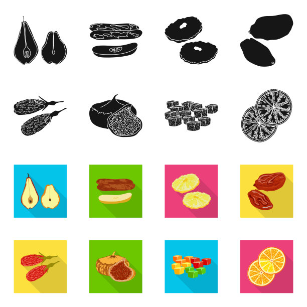 孤立对象食品和原始符号集图片下载