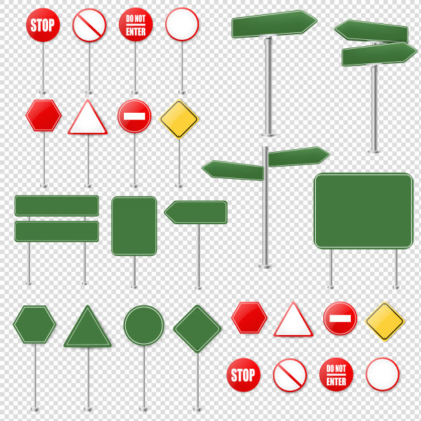 大设置停止标志和交通标志收集图片下载