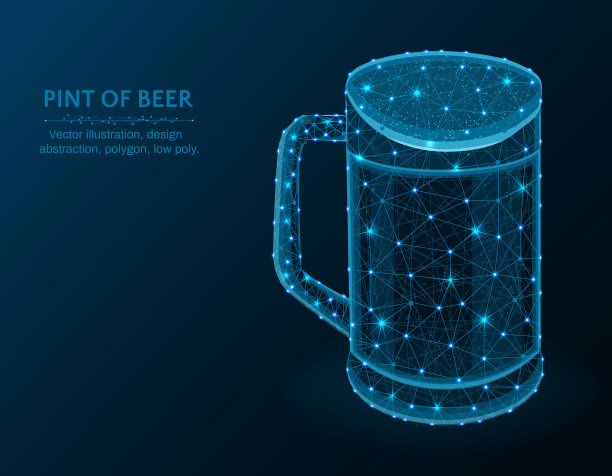 品脱啤酒低多边形图形模型多边形图片下载