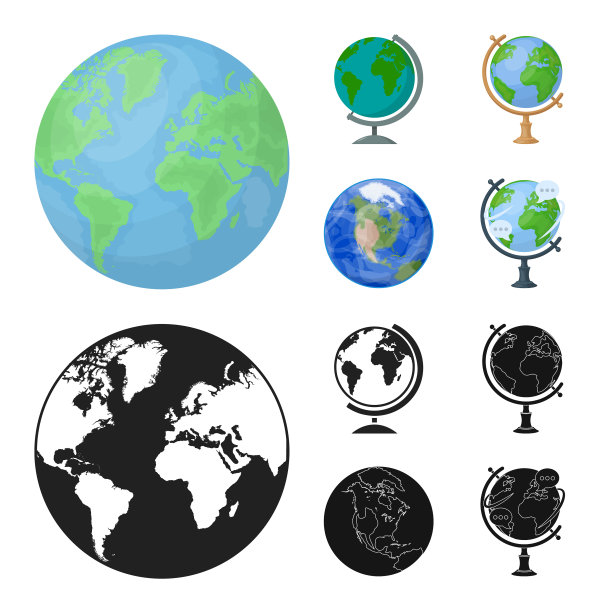 全球和世界标志设置图片下载