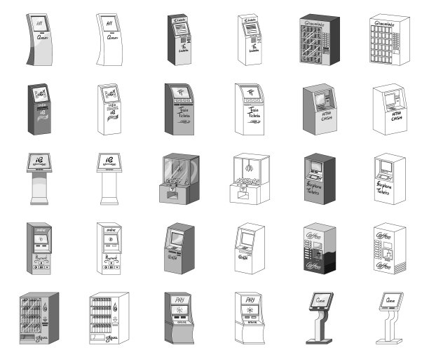 各种终端单色轮廓图标中图片下载