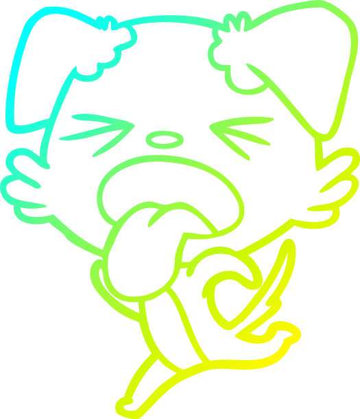 冷梯度线画卡通走狗图片下载