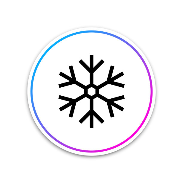 白色背景上的雪花图标图片下载