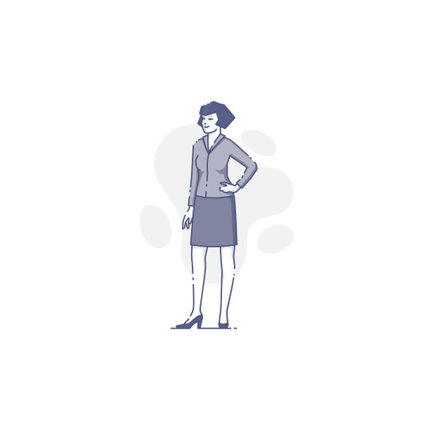 年轻的白人女子叉腰站着图片下载