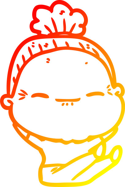 暖暖的梯度线画卡通安老图片下载