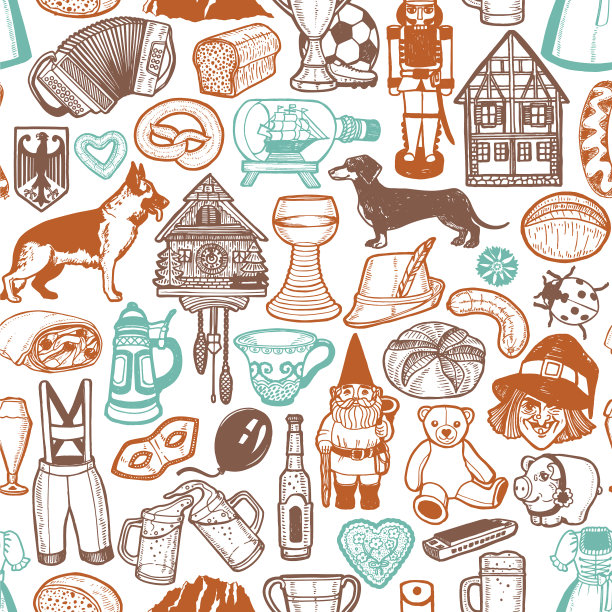 德国符号图案手绘风格图片下载