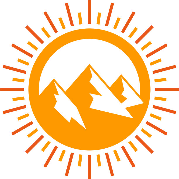 山太阳标志图标设计图片下载