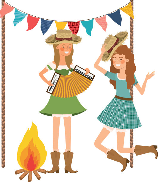 农民妇女与乐器图片下载