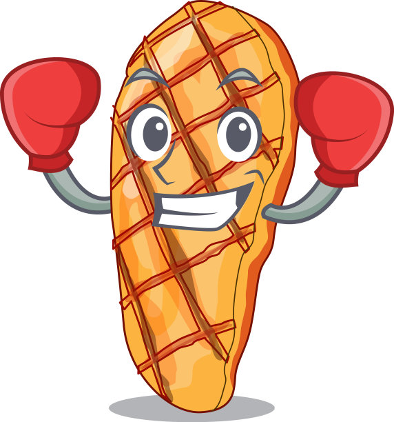 拳击烤鸡柳卡通盘图片下载