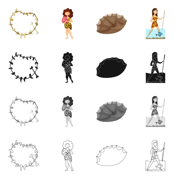 进化和史前标志的设计图片下载