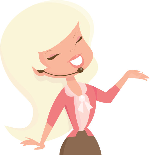 复古快乐的客服小姐图片下载