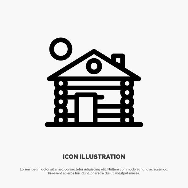 酒店建筑服务home line图标图片下载