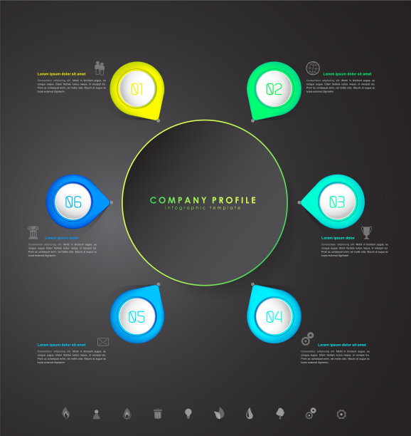 信息图表丰富多彩的里程碑时间线图片下载