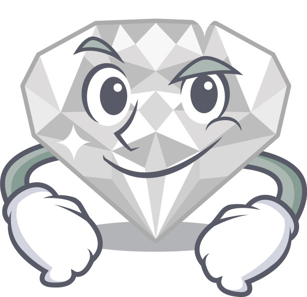 吉祥物袋里装着一颗傻笑的白色钻石图片下载