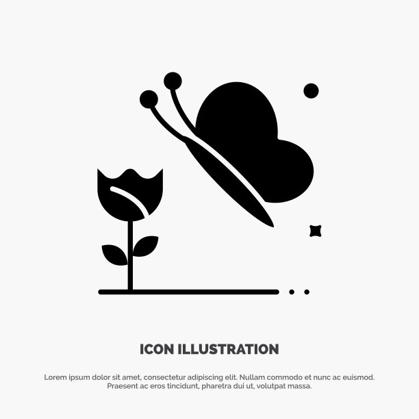 美花蝴蝶立体象形图标图片下载