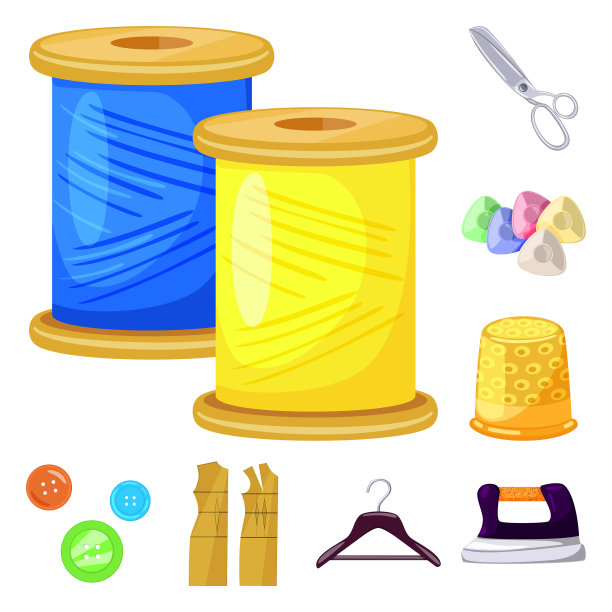 孤立的物体工作室和缝纫符号图片下载