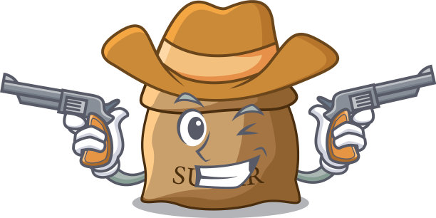 牛仔糖与勺子卡通袋图片下载