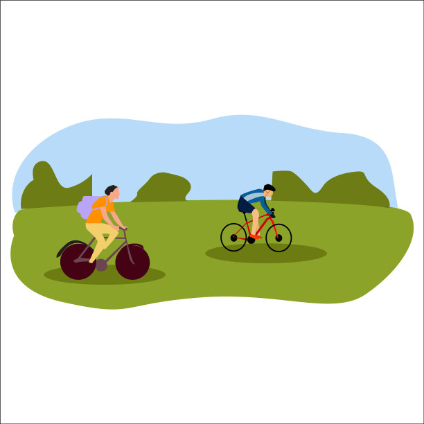 活跃的人们在公园里骑自行车图片下载