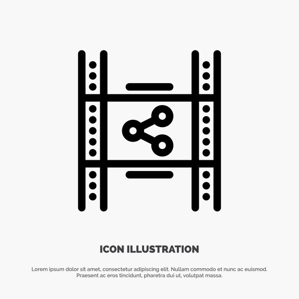 分发电影电影点对点分享线图标图片下载