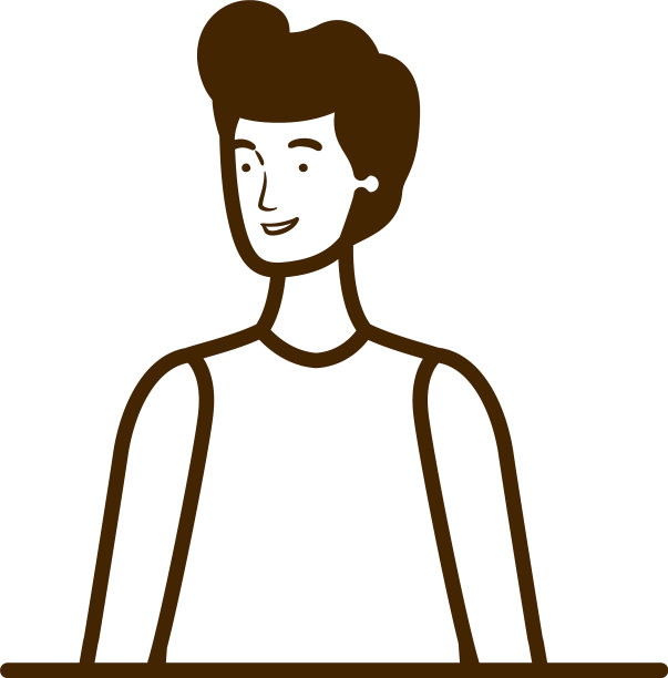 白色背景中的年轻人剪影图片下载