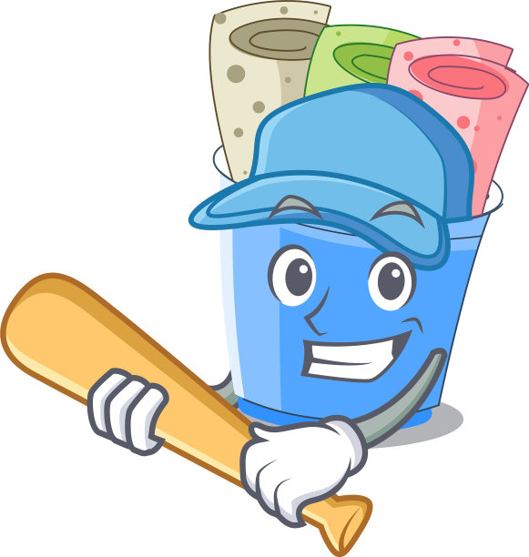 在卡通杯子里玩棒球卷冰淇淋图片下载