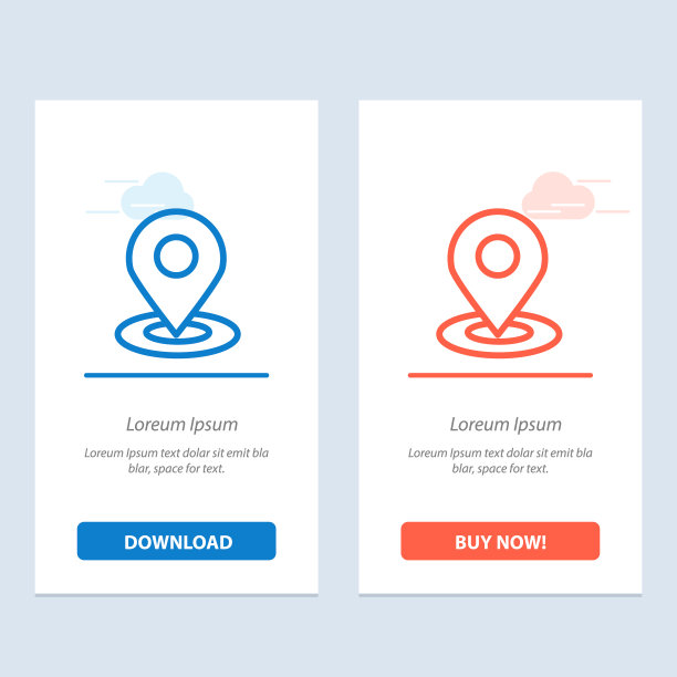 酒店位置地图别针蓝色和红色下载和图片下载