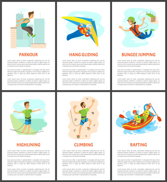 攀爬和蹦极漂流海报集图片下载