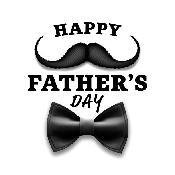父亲节快乐，小胡子领结图片下载