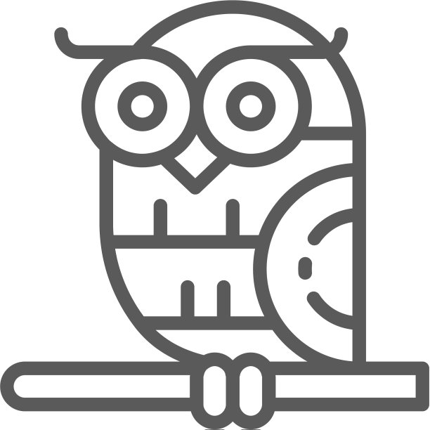 鸟猫头鹰线图标图片下载