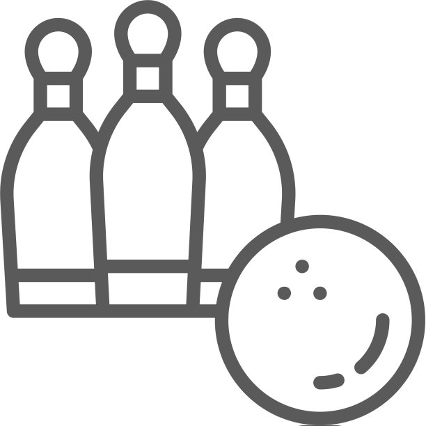 保龄球与游戏线图标图片下载