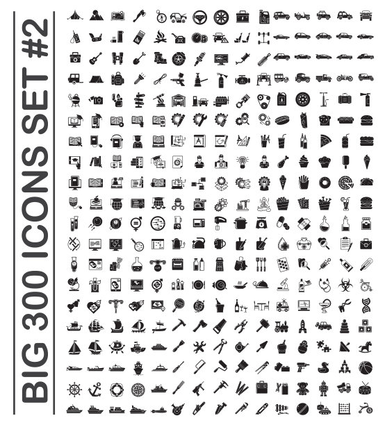用于图形的大型300图标集图片下载