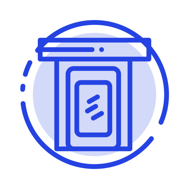 雨云门家蓝虚线线图标图片下载