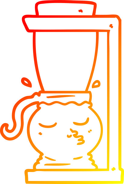 暖色调梯度线画卡通滤镜咖啡图片下载