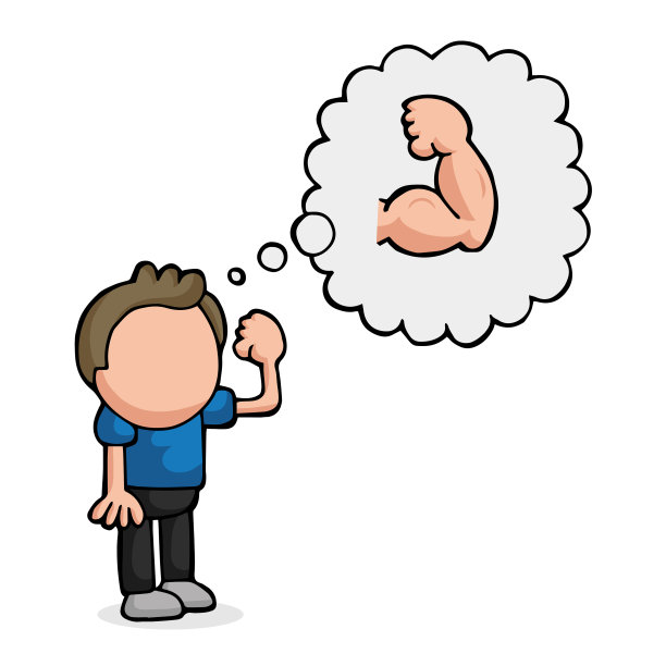 手绘的男人站在梦中图片下载