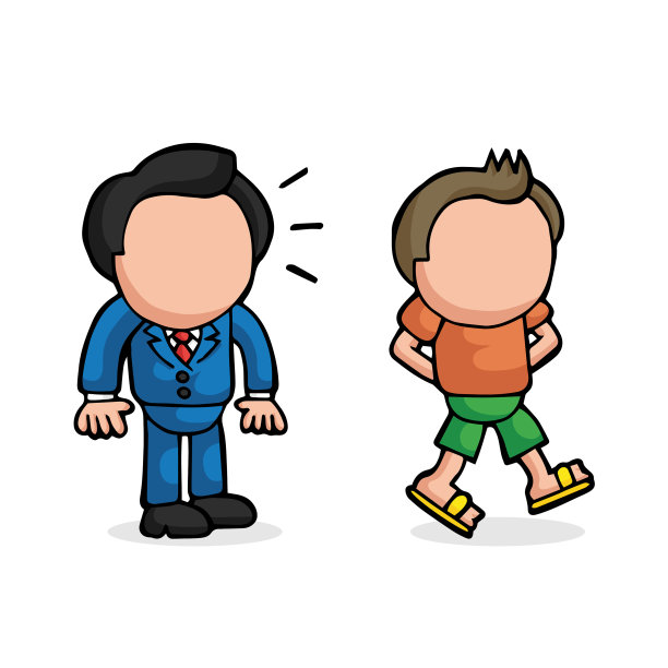 手绘卡通商人看和图片下载