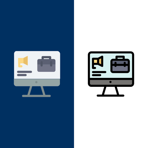 电脑包扬声器工作图标平坦和直线图片下载