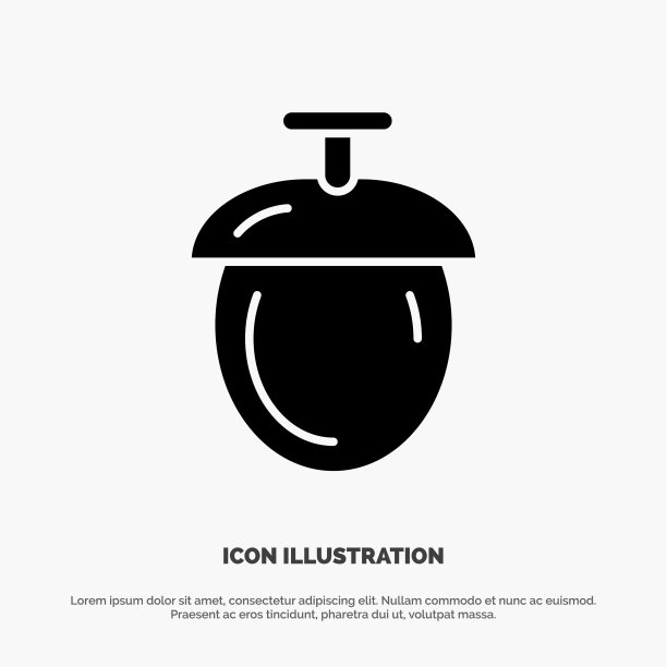 森林坚果种子固体象形图标图片下载