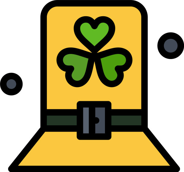 服装日绿帽子帕特里克平彩色图标图片下载