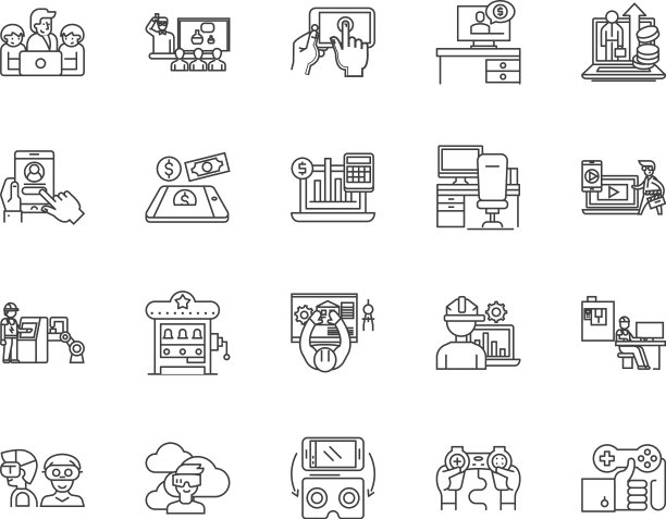 股权投资线图标标志设置图片下载